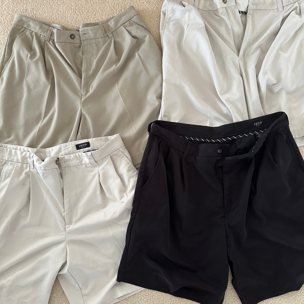 IZOD Men's Shorts Set in Black, Gray, and Cream. $12 each